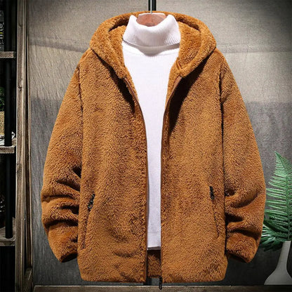 Large Zip Up Hooded Jacket for Men - Warm & Practical