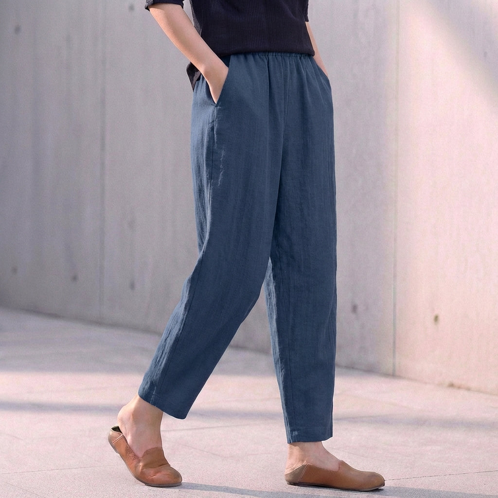 Comfortable Slim Fit Ankle Pants with Pockets