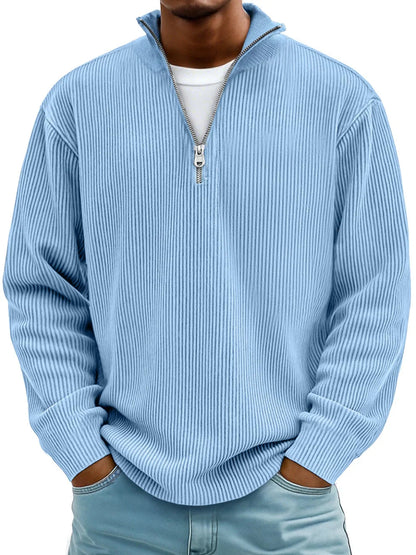 Classic Men's Ribbed Crew Sweater - Olytrend