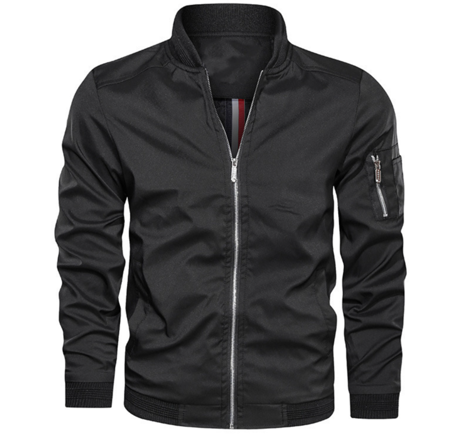 Men's Fitted Zipper Bomber Jacket - Olytrend