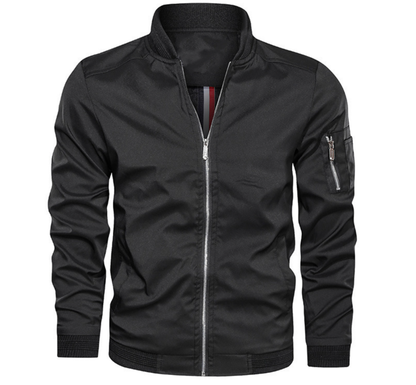 Men's Fitted Zipper Bomber Jacket - Olytrend
