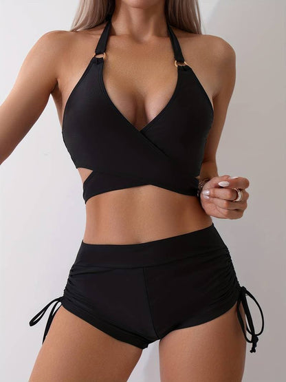 Women's Halter Bikini Set High Waisted Adjustable Sides