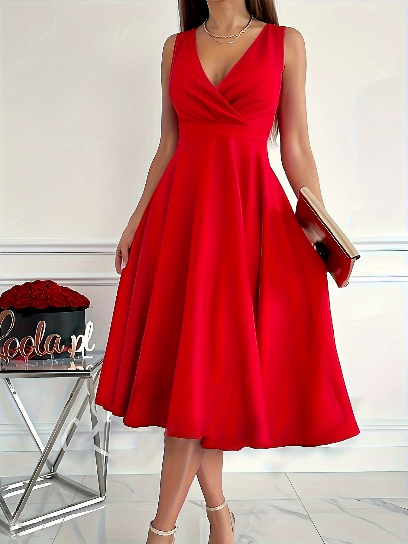 Chic V Neck Summer Party Dress - Nocini