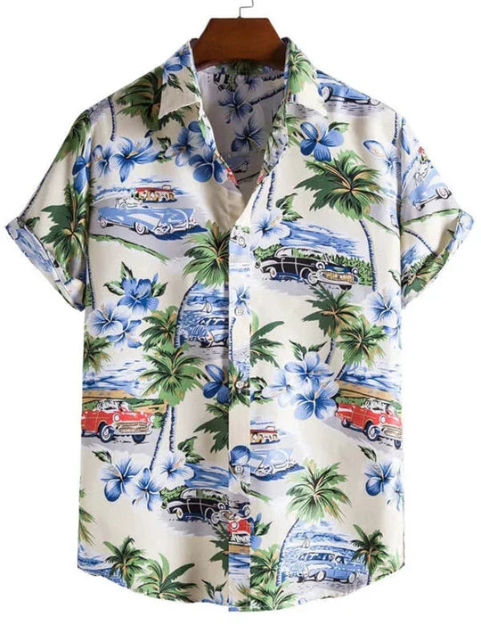 Colorful Floral Hawaiian Shirt Relaxed Fit Summer Wear