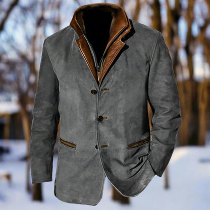 Slim Fit Mens Leather Look Jacket