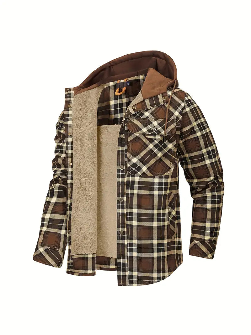 Plaid Hoodie Winter Jacket