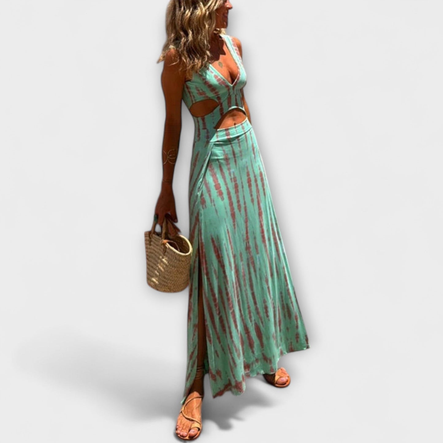 Colorful Cutout Party Maxi Dress for Women