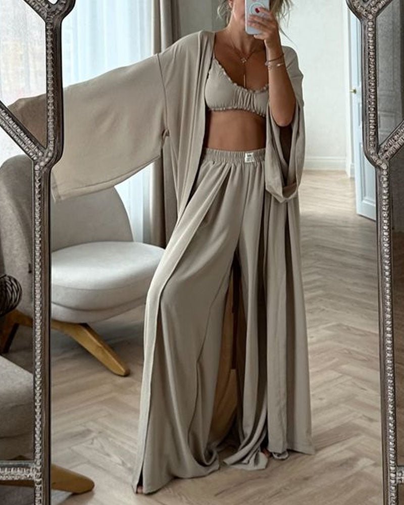 Cozy Cable Knit Cardigan Sweater Set