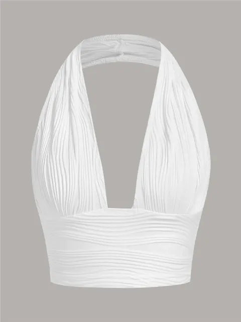 Low Back Halter Neck Summer Top - Pexav