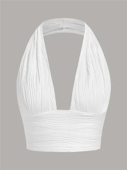 Low Back Halter Neck Summer Top - Pexav