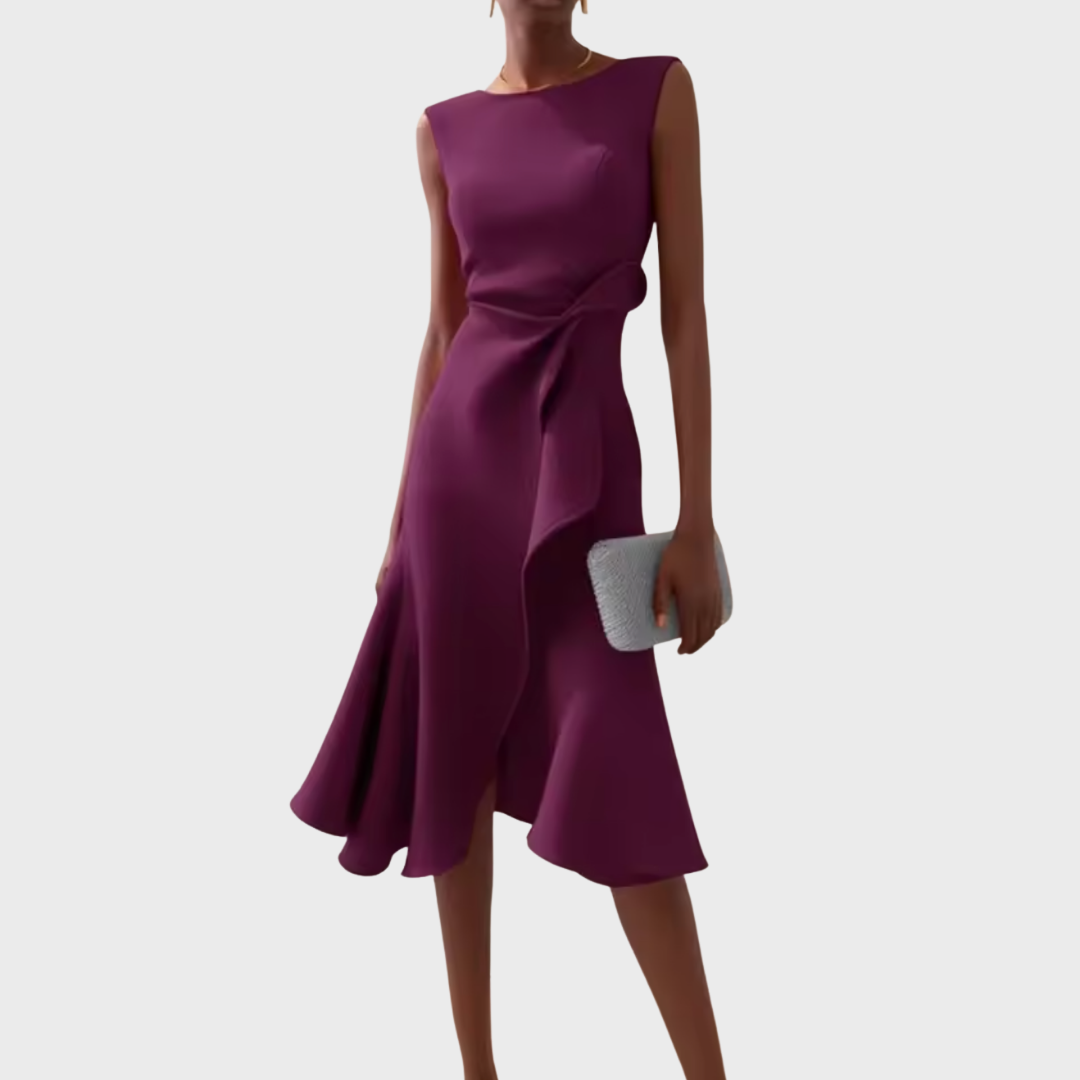 Image of Delilah | Women's Sleeveless Wrap Midi Dress