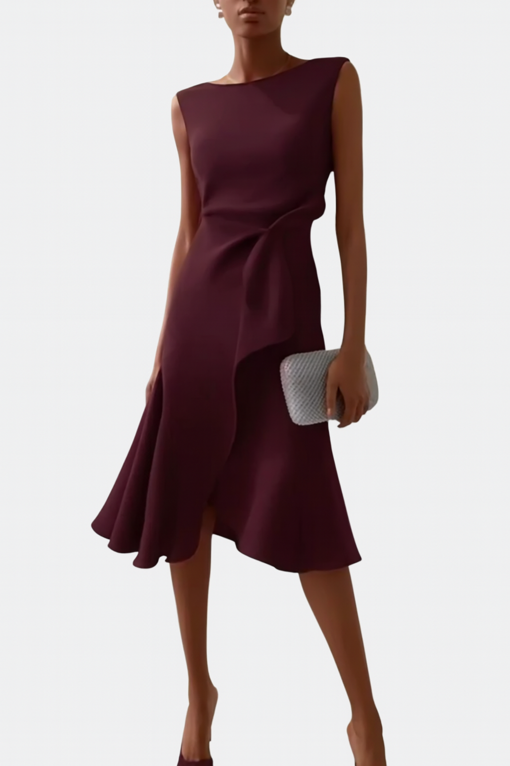 Image of Delilah | Women's Sleeveless Wrap Midi Dress