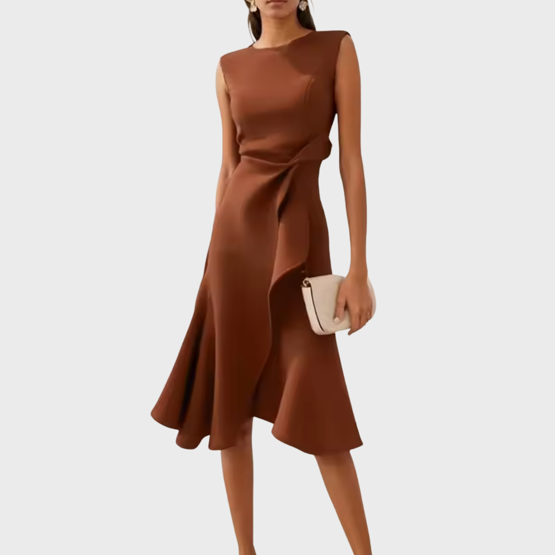 Image of Delilah | Women's Sleeveless Wrap Midi Dress