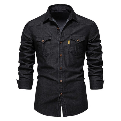 Denim Men's Shirt - Hugo-Black-S-Nora Luxe