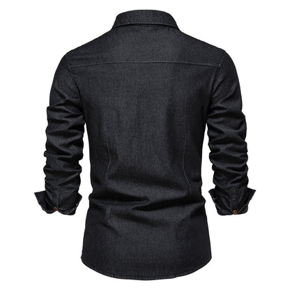 Denim Men's Shirt - Hugo-Blue-S-Nora Luxe