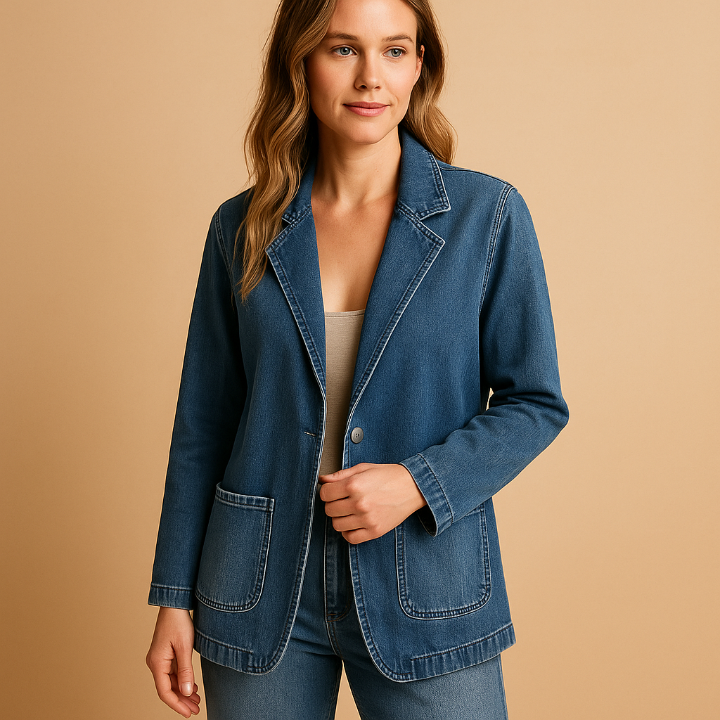Denim tailored blazer for women | Harper - Nocini