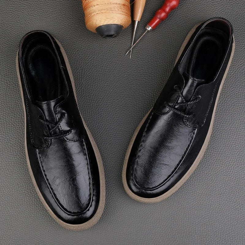 Breathable Perforated Leather Slip On Shoe