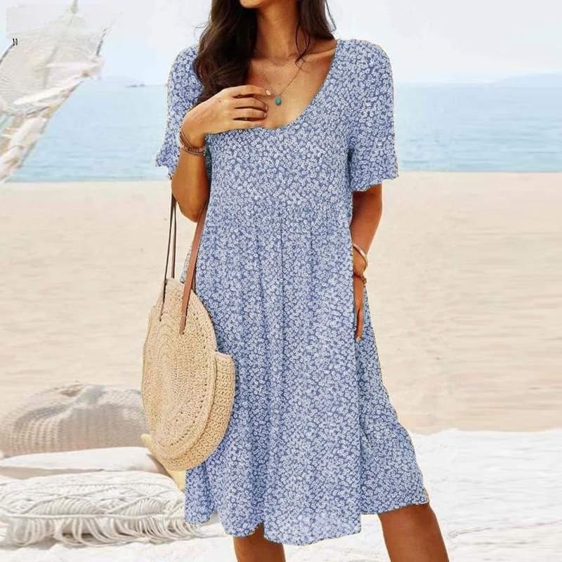 Elegant V-Neck Lady Dress
