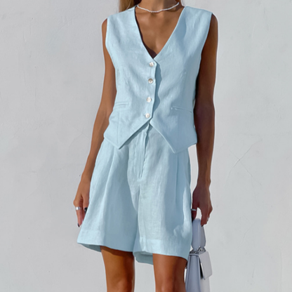 Classic Summer Vest and Shorts Outfit - Nocini
