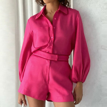 Ladies' 2-Piece Outfit - Classic Top with Comfort Fit Shorts