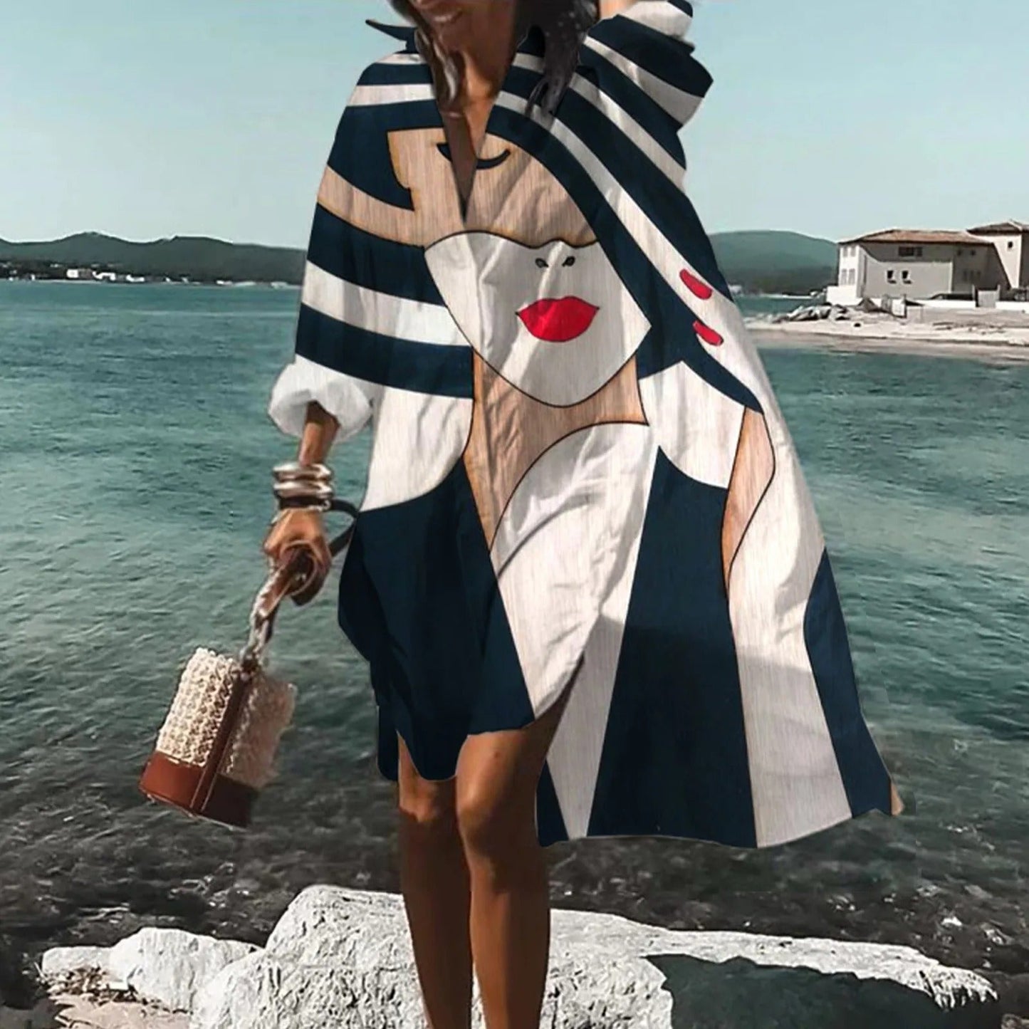 Casual Loose Fit Women's Midi Dress