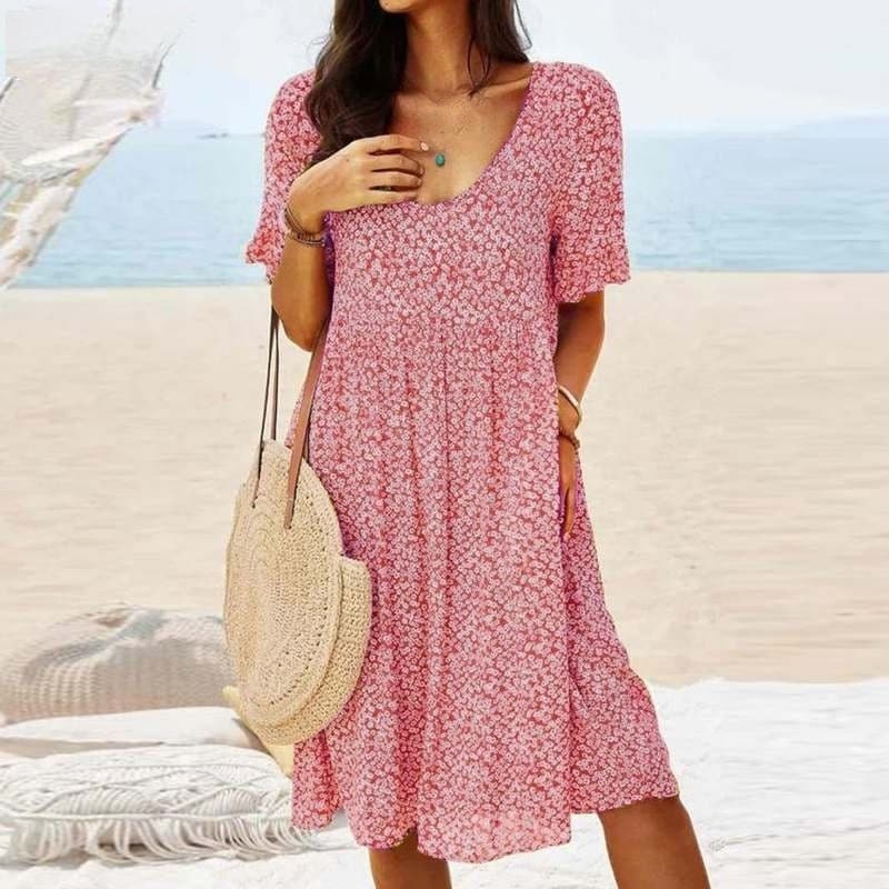 Elegant V-Neck Lady Dress