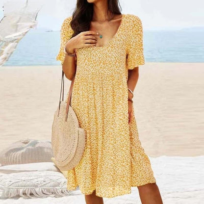 Elegant V-Neck Lady Dress - Nocini