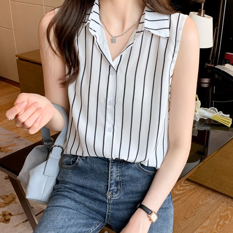 Chic Ladies' Sleeveless Shirt - Olytrend