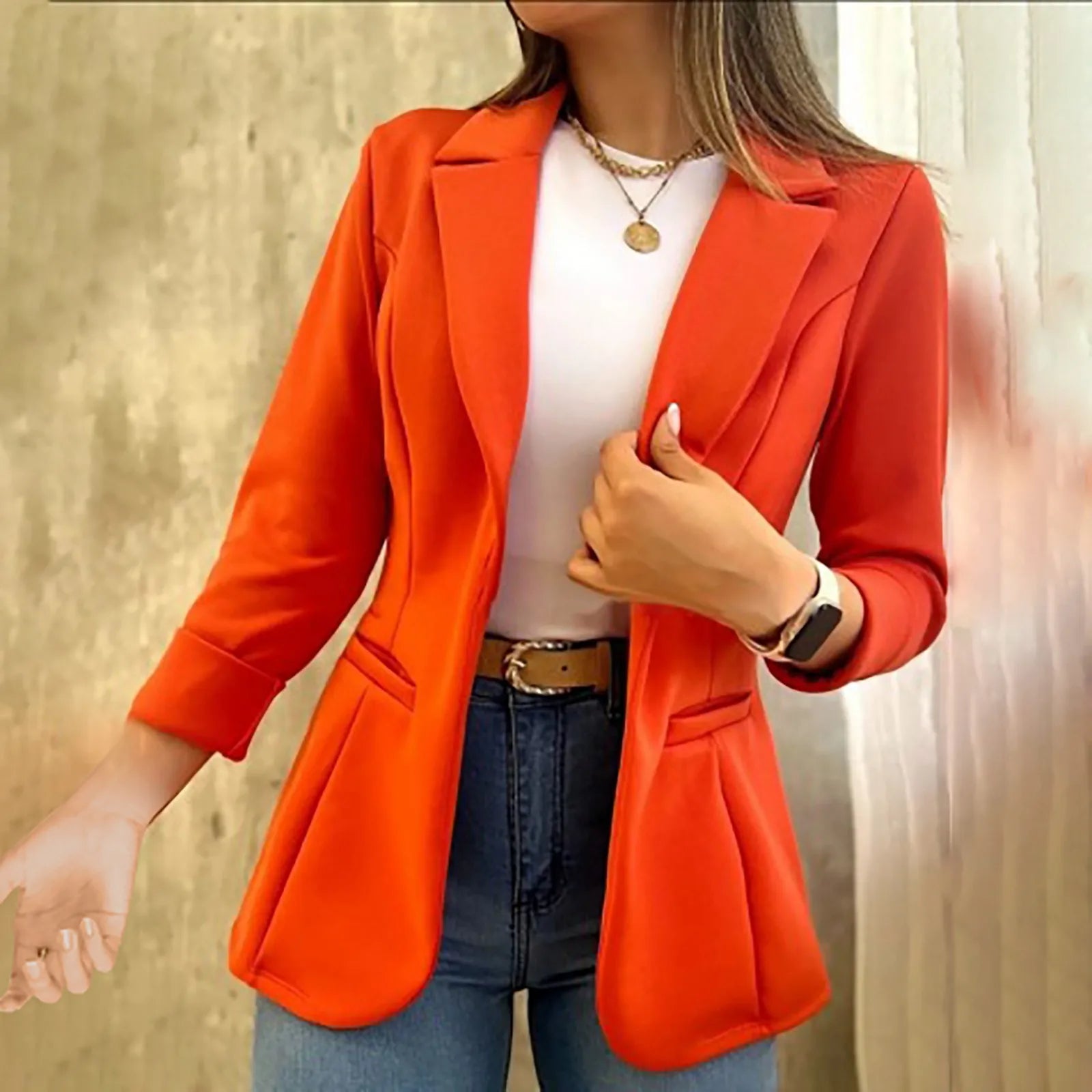Slim Fit Ladies Tailored Blazer Jacket - Olytrend
