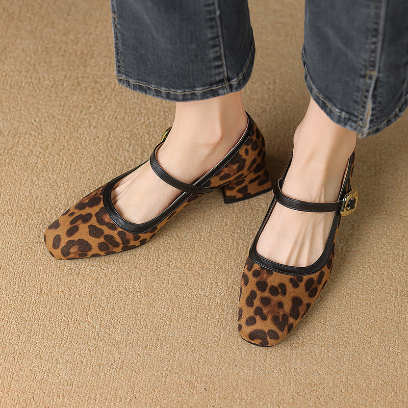 Image of Dianna | Women's Square Toe Block Heel Mary Jane Shoes