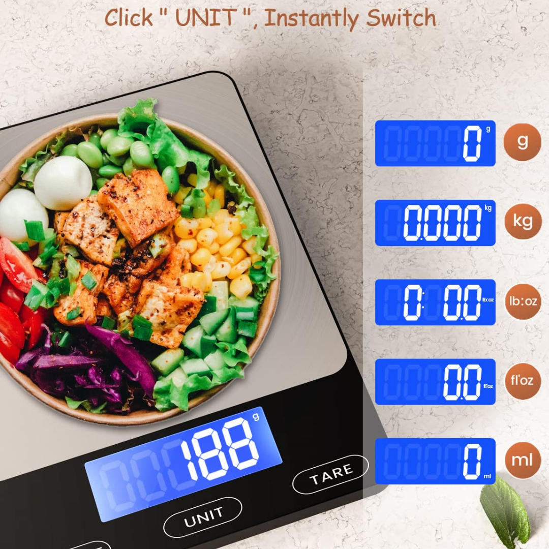 Digital Kitchen Scale - PrecisionPro-Black-Nora Luxe