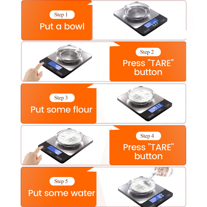 Digital Kitchen Scale - PrecisionPro-Black-Nora Luxe