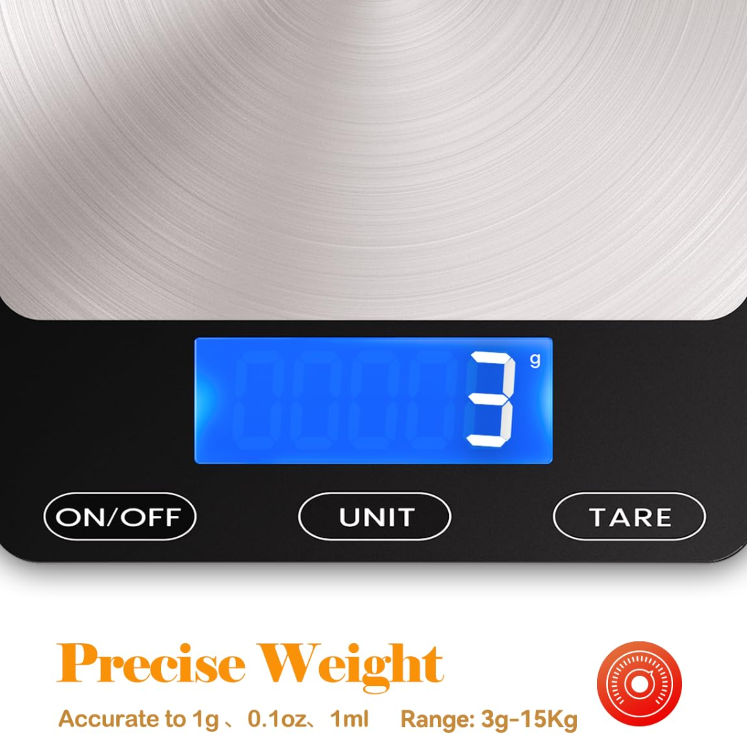 Digital Kitchen Scale - PrecisionPro-Black-Nora Luxe