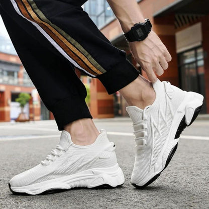 Discreetly stylish men's sneakers – MaxLift Boost-White +3.94″-4.5-Nora Luxe