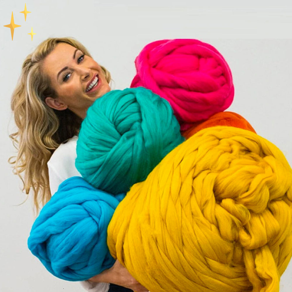 DIY Chunky XL Wool Yarn for Super Soft Blanket - CosyWeave-Soft blue-Nora Luxe