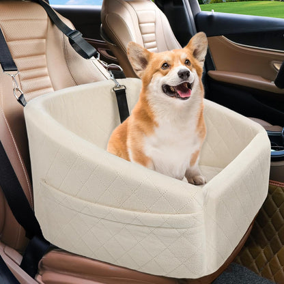 Pet Car Seat with Safety Belt & Storage Pockets - Pexav