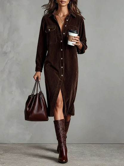 Image of Donna | Women's Button-Down Midi Shirt Dress