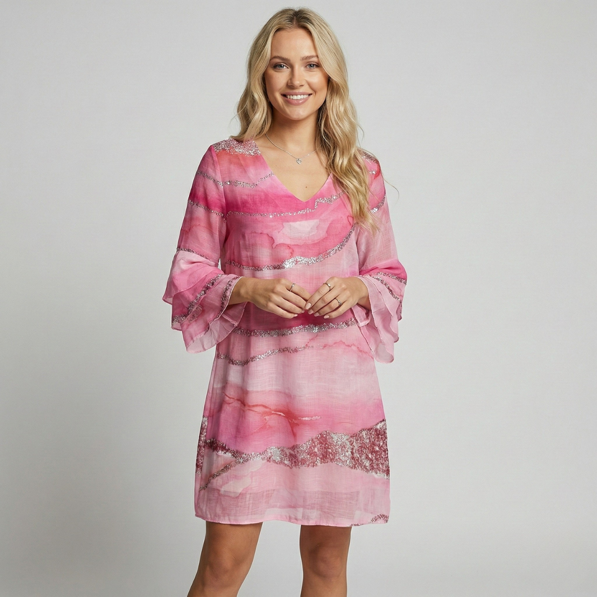Image of Donna | Women's V-Neck Mini Dress