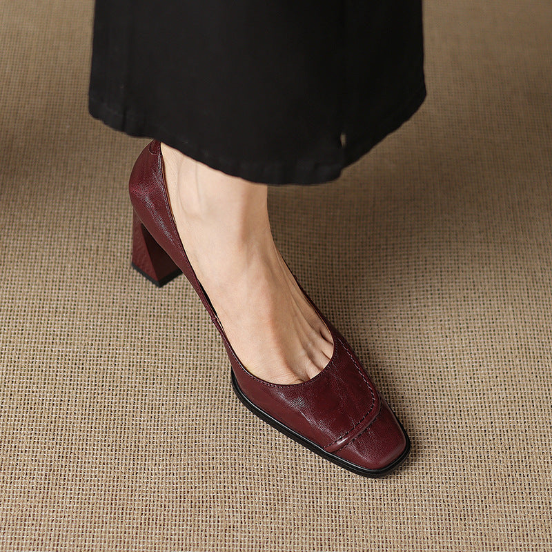Image of Doris | Women's Block Heels Slip On Shoes