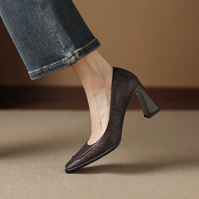 Image of Doris | Women's Block Heels Slip On Shoes