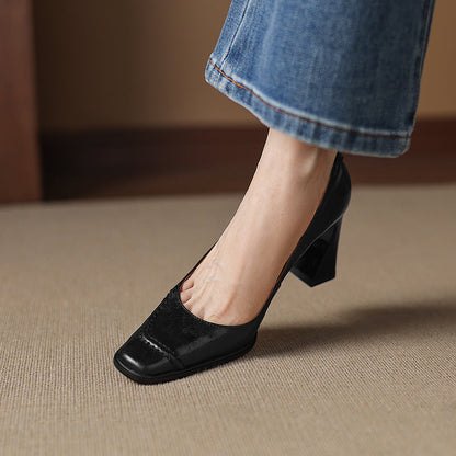 Image of Doris | Women's Block Heels Slip On Shoes
