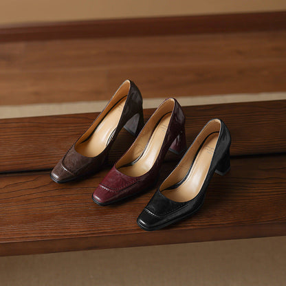 Image of Doris | Women's Block Heels Slip On Shoes