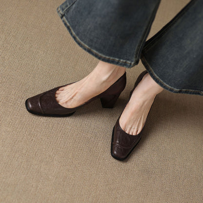 Image of Doris | Women's Block Heels Slip On Shoes