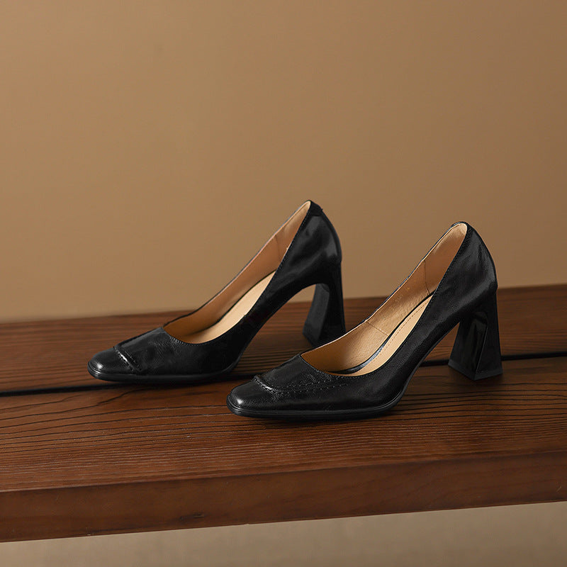 Image of Doris | Women's Block Heels Slip On Shoes