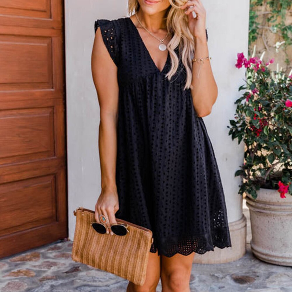 Image of Doris | Women's Sleeveless A-Line Mini Dress