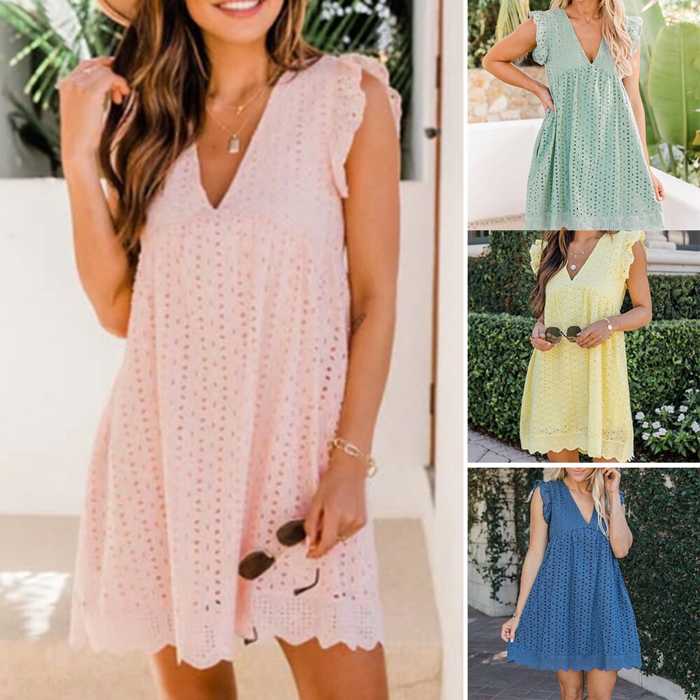 Image of Doris | Women's Sleeveless A-Line Mini Dress