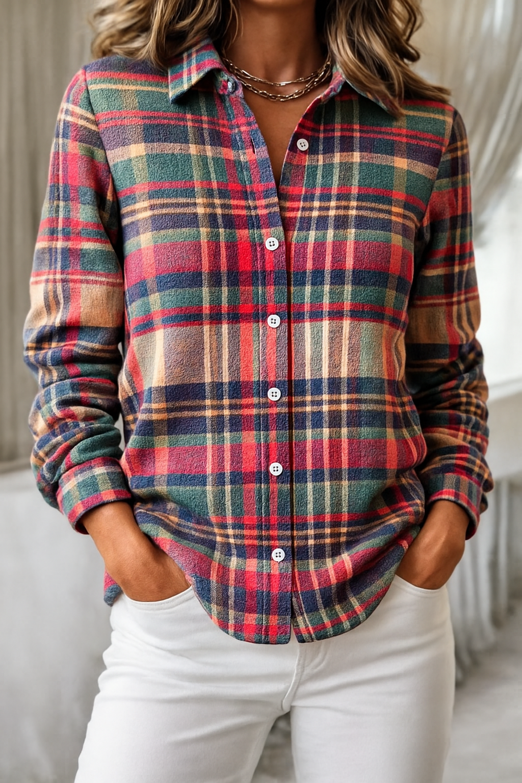 Classic Plaid Shirt for Women - Olytrend