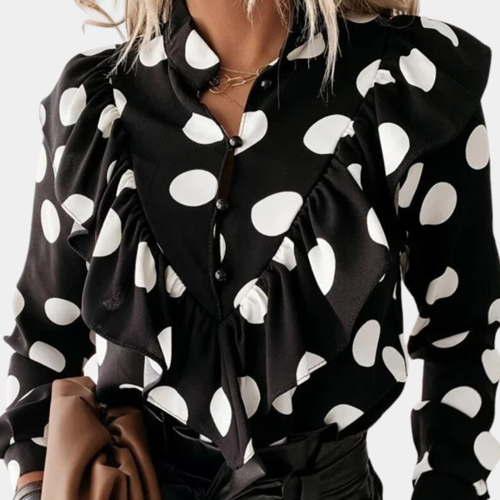 Flowy Ruffle Women's Blouse Tabea - Pexav