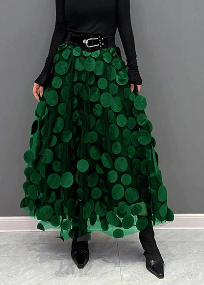 Polka Dot Flowy Midi Skirt - Pexav