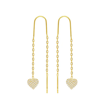 Double Heart Necklace Earrings - Valencia-Gold-Nora Luxe